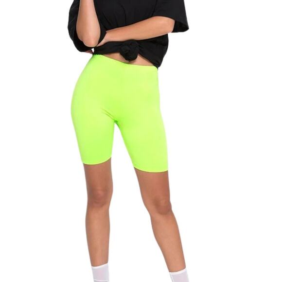 Lovers + Friends Pants - Lovers + Friends Long Line Bike Shorts in Neon Green NWOT Size Small